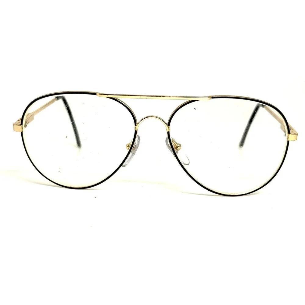 Andre Duval AD 2189 Gold Black Aviator Glasses Frames France 140 Vintage Style
